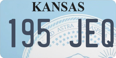 KS license plate 195JEQ