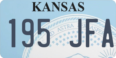 KS license plate 195JFA