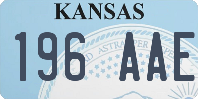 KS license plate 196AAE