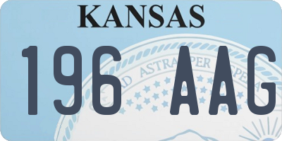 KS license plate 196AAG