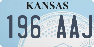 KS license plate 196AAJ