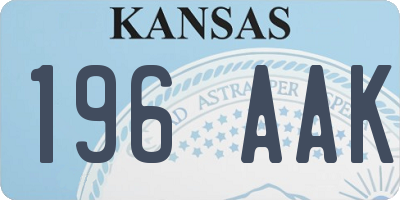 KS license plate 196AAK