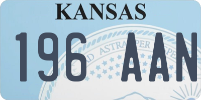 KS license plate 196AAN