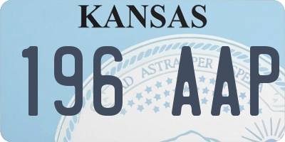 KS license plate 196AAP