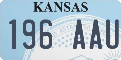 KS license plate 196AAU