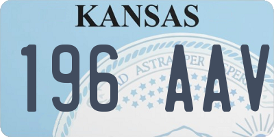KS license plate 196AAV