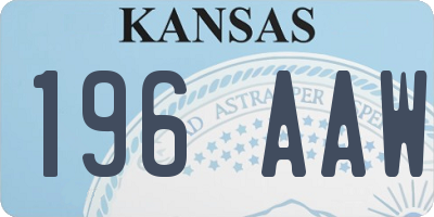 KS license plate 196AAW