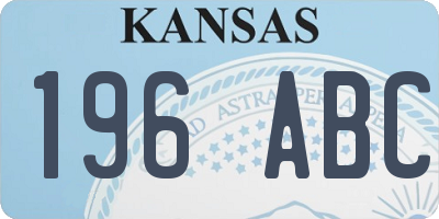 KS license plate 196ABC