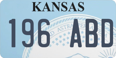 KS license plate 196ABD