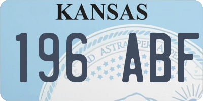 KS license plate 196ABF