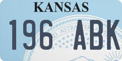 KS license plate 196ABK