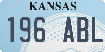 KS license plate 196ABL