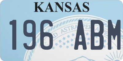 KS license plate 196ABM