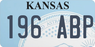 KS license plate 196ABP