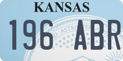 KS license plate 196ABR