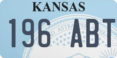 KS license plate 196ABT
