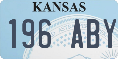 KS license plate 196ABY