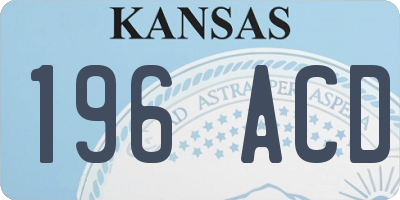 KS license plate 196ACD