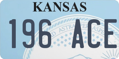 KS license plate 196ACE