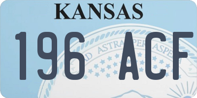 KS license plate 196ACF