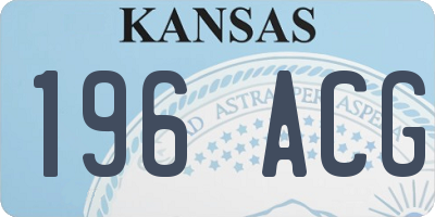 KS license plate 196ACG