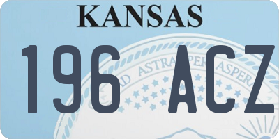 KS license plate 196ACZ