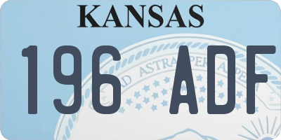 KS license plate 196ADF