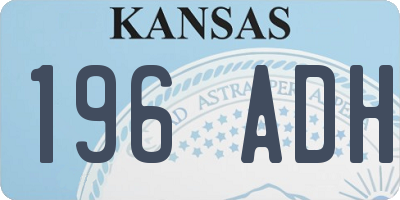 KS license plate 196ADH