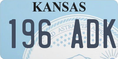 KS license plate 196ADK