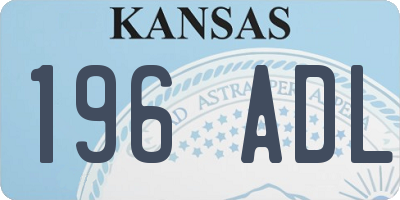 KS license plate 196ADL