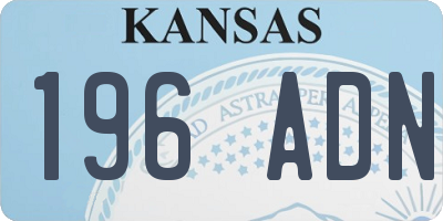 KS license plate 196ADN