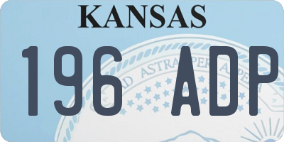 KS license plate 196ADP