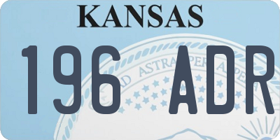 KS license plate 196ADR