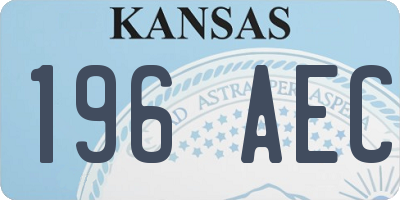 KS license plate 196AEC