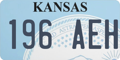 KS license plate 196AEH