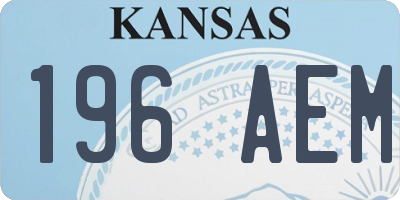 KS license plate 196AEM