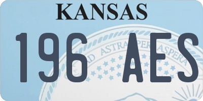 KS license plate 196AES