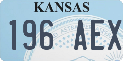 KS license plate 196AEX