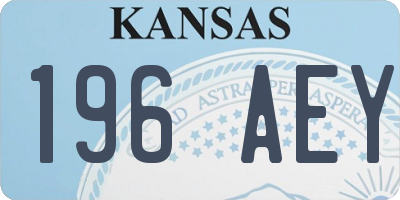 KS license plate 196AEY