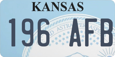 KS license plate 196AFB