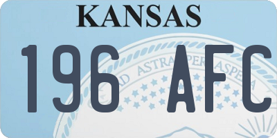 KS license plate 196AFC