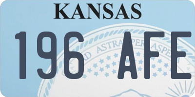 KS license plate 196AFE