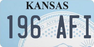 KS license plate 196AFI