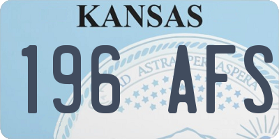 KS license plate 196AFS