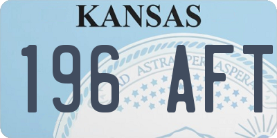 KS license plate 196AFT