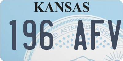 KS license plate 196AFV