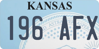 KS license plate 196AFX