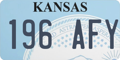 KS license plate 196AFY