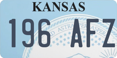 KS license plate 196AFZ