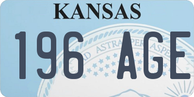 KS license plate 196AGE
